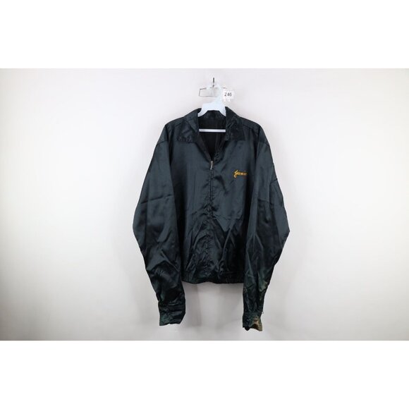 Vtg 80s Mens Large Distressed USS Kitty Hawk West Pac 84 Souvenir Jacket Sukajan